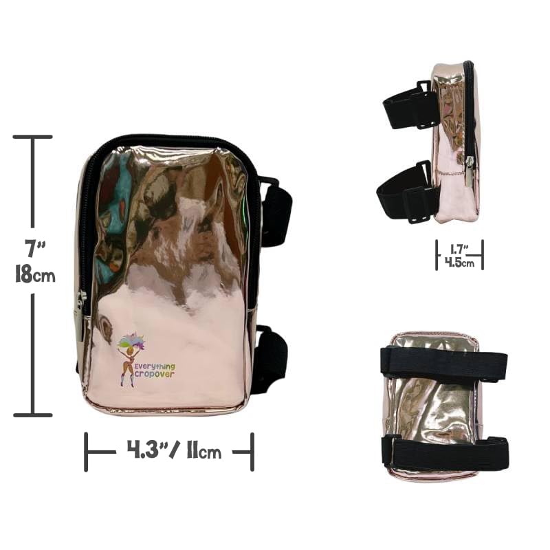 Glossy Thigh Bag | Leg Harness for Women | Outdoor Waist Pouch | Carnival Hiking Travel Fanny Pack with Adjustable Straps | Rose Gold - color: Rose Gold