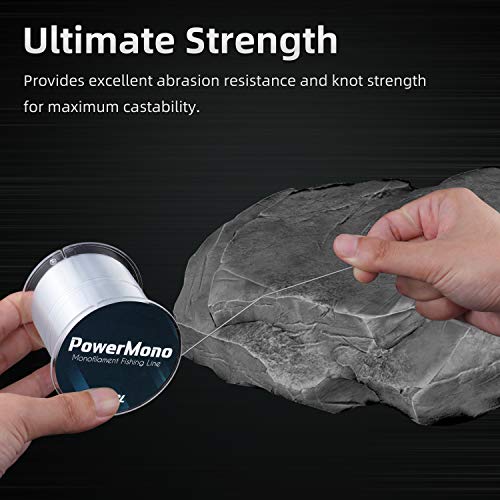 RUNCL PowerMono Fishing Line, Ice Monofilament Fishing Line 300/500/1000Yds - Ultimate Strength, Shock Absorber, Suspend in Water, Knot Friendly 3-35LB, Low & High-Vis Available, Gift Decoration - color: Clear, size: 6LB（1000Yards）