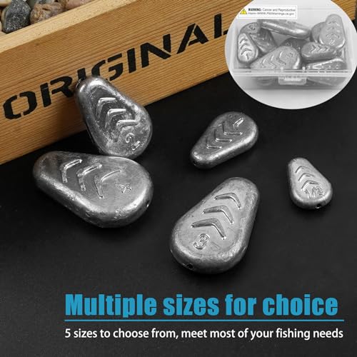 No Roll Sinker Fishing Weights, No Snag Flat Inline Catfish Sinkers Weights Saltwater Surf Fishing Rigs Catfishing Tackle - style: 0.5oz-10pcs
