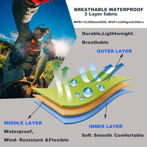 Raprance Breathable Stockingfoot Waist High Fishing Wading Pants Waders - size: Large