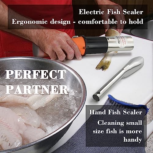 Cordless Electric Fish Scaler Tools,Built-in 12v Rechargeable Battery,2 Cutter Heads,Two-way Rotated,IPX7 Waterproof,Electric Fish Scaler Remover,Fish Scale Remover,Professional Fish Descaler Tool