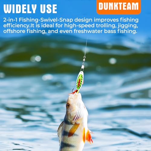 100 PCS Fishing Swivels Snap,Stainless Steel Swivel Fishing Line Connector,Interlock Fishing Hooks Clip,Barrel Snap Swivels for Freshwater and Saltwater Fishing - size: #5-40 lb-100PCS