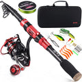 Sougayilang Fishing Pole with Spinning Reel Portable Fishing Rod Reel Combos - size: 2.4M/7.87FT Rod with 3000 Reel, style: Full Kits With Bag