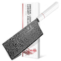 DRGSKL Damascus Meat Cleaver Knife - VG10 Butcher Knife for Meat Cutting - Kitchen Knives for Chopper Big Vegetables - Japanese G10 Handle - with Gift Box - size: 7.3 inch