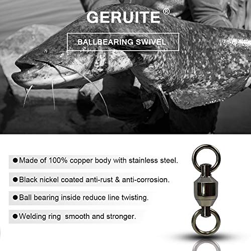 Fishing Barrel Swivels Saltwater Small Ball Bearing Swivel Heavy Duty Stainless Steel Swivels Freshwater Fish Tackle - size: Size6 (167lb) 20 Pack