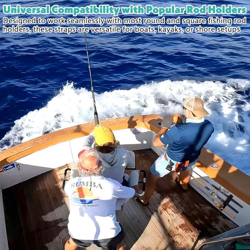showingo 12760-7 Fishing Rod Straps Rod Straps For Boat Deck Boat Deck Rod Holder Set with 10-Inch Handle Strap and 6-Inch Rod Tip Strap