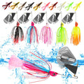Premium Bass Fishing Buzzbait Kit - 3-in-1 Spinner Baits, Multicolor Topwater Swimbaits & Hard Metal Lures for Bass, Pike & Trout + 10pc Swamp Monster Rage Bug Baits (Small) - color: B