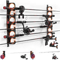 KastKing SafeGuard LS Horizontal Fishing Rod Rack with Line Spooler – Wall or Ceiling Mount, Holds 6 Rods & Combos in 18", No-Twist Fishing Rod Holder with Spooler & Cutter (Spinning & Baitcasting) - color: B:Upgraded w/ Spooler, 1 Pack(store 6 rods)