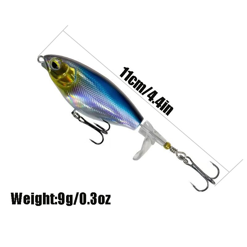 5Pcs Premium Top Water Fishing Lures, Fishing Lure for Bass with Soft Propeller Tail for Catfish,Pike Perch, Bass, Lures for Freshwater or Saltwater