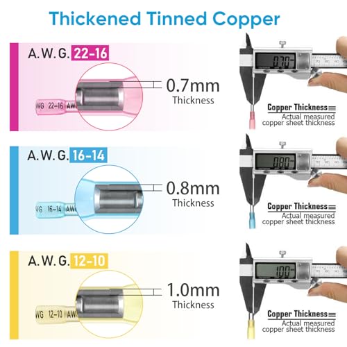 TICONN 400Pcs Heat Shrink Wire Connectors, Waterproof Automotive Marine Electrical Terminals Kit, Crimp Connector Assortment, Ring Fork Spade Butt Splices - style: 400PCS Combo