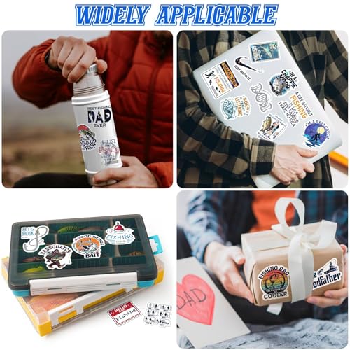 Joyppy 155 PCS Funny Fishing Stickers for Adults, Holographic Outdoor Waterproof Vinyl Fish Decals for Boat Laptop Tool Trackle Box Cooler Gifts for Men Dad Fisherman