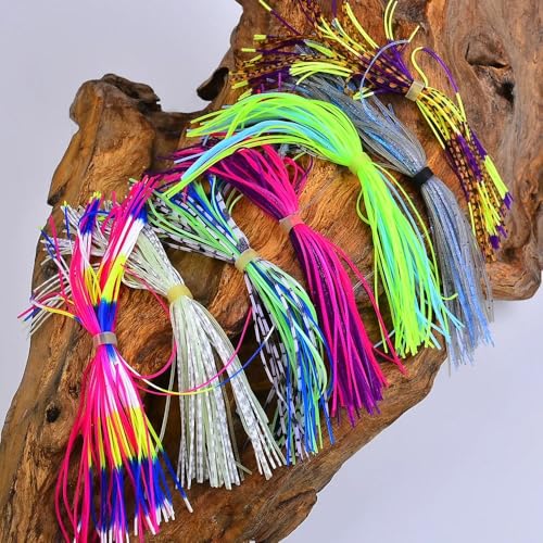 30 Bundles/Bag Mixed Color Silicone Skirts for Spinnerbait Buzzbait Rubber Wire Bait Jig Lures Squid Skirts Fly Tying Material