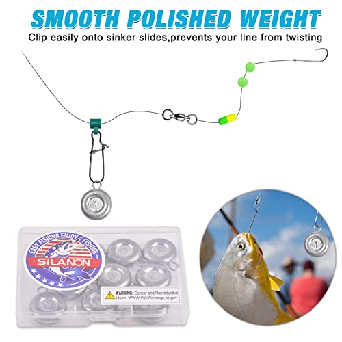 Disc Sinkers Fishing Weights, Coin Sinkers Weights Saltwater Surf Fishing Weights Catfishing Gear Tackle 8oz 6oz 5oz 4oz 3oz 2oz 1oz - style: 6oz-5pack