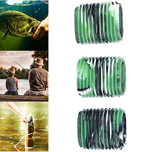 HERCHR Fishing Reel Grip, 5 pcs Non-Slip Rubber Universal Casting Spinning Fishing Rod Sleeve Baitcaster Knob Covers Fishing Reel Handle Grip - color: Green