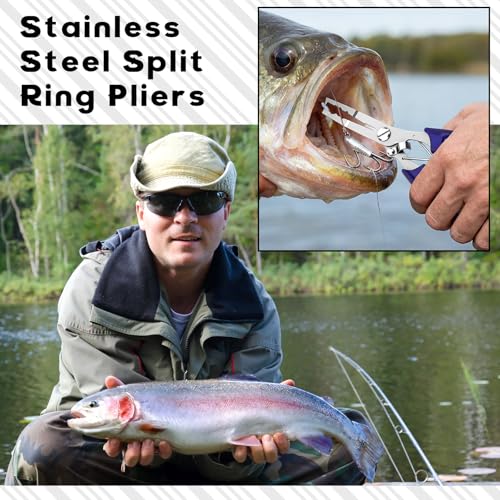 Shappy Fishing Hook Remover Set for Beginners 3 Pcs Fishing Gear Accessories Kit with 1 Pliers 2 Hook Remover Essential Fish Pliers Tool Set for Bass Trout Catfish Saltwater Freshwater Tools
