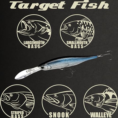LUCKY CRAFT Lightning Staysee 90SP Freshwater Fishing Lures, Suspending Jerkbait with Long Bill, Fishing Gear for Bass, Smallmouth, Walleye, Pike, Tackle Box Accessories - color: 052 Aurora Black