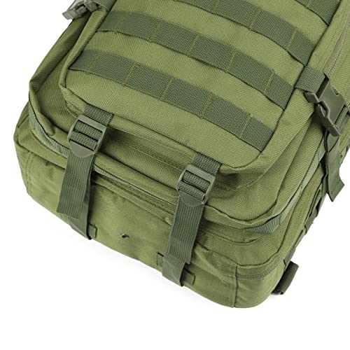REEBOW GEAR Military Tactical Backpack for Men Large Army 3 Day Assault Pack Molle Hiking Daypack Bag (Green) - color: Green
