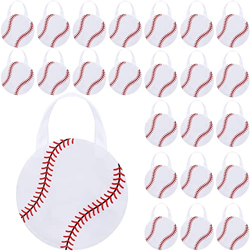Shihanee 24 Pcs Baseball Party Favor Bags Ball Themed Party Goodie Candy Bags Sport Game Treat Handbags Baseball Non Woven Gift Handbags for Sport Theme Supplies - style: Baseball