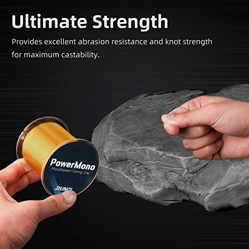 RUNCL PowerMono Fishing Line, Ice Monofilament Fishing Line 300/500/1000Yds - Ultimate Strength, Shock Absorber, Suspend in Water, Knot Friendly 3-35LB, Low & High-Vis Available, Gift Decoration - color: Gold, size: 6LB（300Yards）