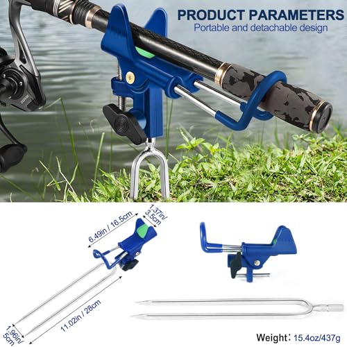 LBW Fishing Rod Holders for Bank - Fishing Pole Holders for Ground, Shore, Beach 360 Degree Adjustable Rod Holders 2 Pack - style: Reinforced Nylon - Luminous