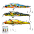 Fishing Lures Minnow Fishing Jerkbait Hard Bait, Noisy Wiggling and Vibrating Actions for More Bites, Deep Diving Swimbait Hard JerkBaits for Bass Pike Trout Walleye Freshwater Saltwater - color: Combination A