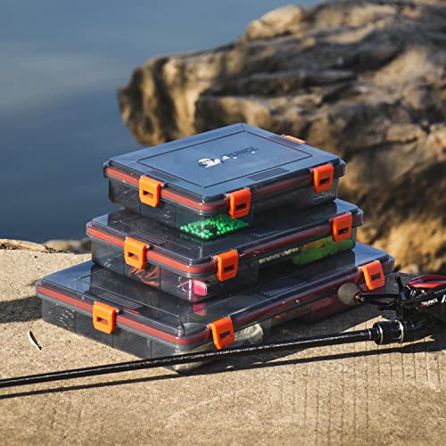 RUNCL Fishing Tackle Box, Waterproof Airtight Stowaway, 3600/3700 Tray Tackle Box with Adjustable Dividers, Plastic Storage Organizer(4pcs 3600) - color: 4pcs 3600