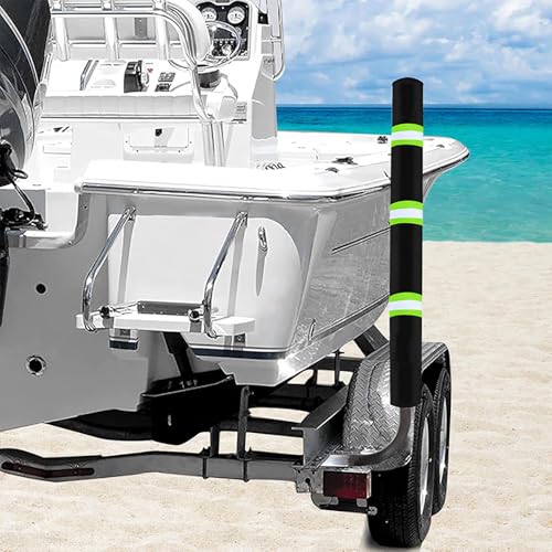 2Pcs with Reflective Stripe Boat Trailer Guide Pole Covers,for Pontoon Fishing Boat,Sailboat Trailer Waterproof Heavy Duty UV Fade Proof Canvas Protective Cover. (60’’) - size: 60’’