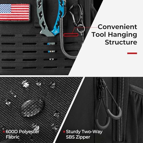 Piscifun Fishing Tackle Backpack with Rod & Gear Holder, Lightweight Outdoor Water-Resistant Fishing Shoulder Storage Bag with Protective Rain Cover, Black - color: Black, size: Large