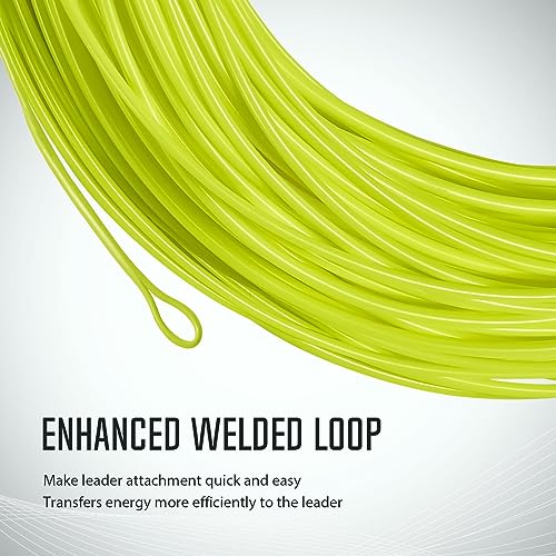 Piscifun Sword Fly Fishing Line with Welded Loop, Weight Forward Floating Fly Line, Available in WF1, WF2, WF3, WF4, WF5, WF6, WF7, WF8, WF9, and WF10 Weights, in Lengths of 90 and 100 Feet - color: Fluorescent Yellow, size: WF-7F 100FT