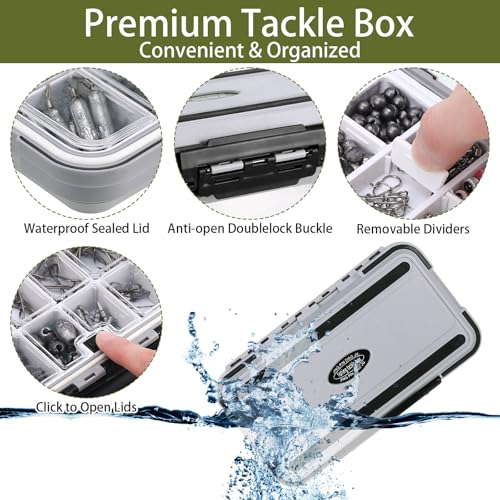 397 Pcs Fishing Accessories Kit Tools Include Backpack Fishing Tackle Box with Hooks Weights Sinkers Spinner Blade Gear - color: Black, size: Simple Style