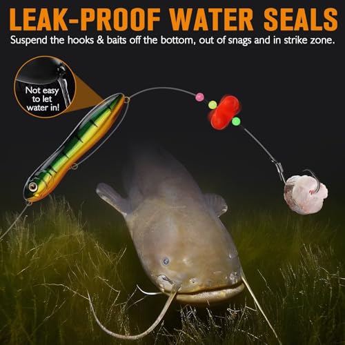 Dovesun Catfish Float Rigs with Catfish Rattles Rattling Catfish Tackle for Bank Fishing Santee Rig 6PCS - color: B-Catfish Rattling Floats * 6PCS
