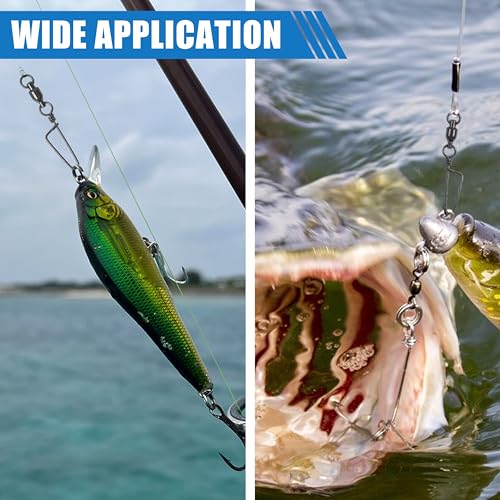 AGOOL Fishing Swivels Snaps Ball Bearing Swivels with Coastlock Snaps Stainless Steel Fishing Tackle Line Lure Leader Connector Quick Change Terminal Tackle for Lures, Leaders and Rigs - size: Size 1+1(35lb)