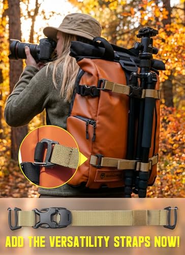 Molle Tactical Backpack Straps 24" Adjustable, Rush Tier System Molle Accessories for Military Assault Backpack Army Rucksack Attachment Nylon Compression Tie Down Strap for Tripod Gear, Sleeping Bag - color: Khaki 4packs, style: Style B