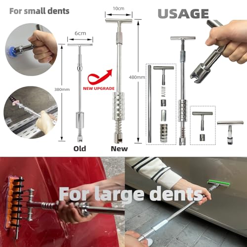 159pcs/Set Auto Body Dent Repair Tools Kit,Big Size Slide Puller&Dent Rods Crowbar,paintless Car Dent Lifter Hail Removal,A Complete Car Dent Repair Tools Set for Professional Car Repair Shop