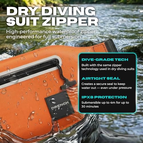 Drench Waterproof Fanny Pack & Waterproof Phone Pouch Set | IPX8 Submersible Waist Pack Dry Bag for Fishing, Hiking, Camping, Kayaking, Paddle Boarding & Water Sports | Orange - color: Orange