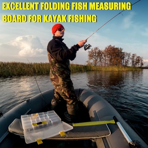 VioraWhite 2 Pcs Fish Measuring Board - 32in/80cm Folding Fishing Ruler Fishing Measurement Ruler Crab Measuring Tool Lightweight Bump Board for Boat Kayak (32" Imperial Scale) - style: 32" Imperial Scale