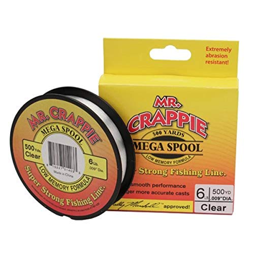 Lew'sLews Fishing, Mr. Crappie Mega Spools, Clear, 4 lb - color: Clear, size: 6 lb