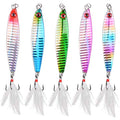 Metal Jig Jigging Spoon Lures, 5Pcs/Box Vertical Diamond Jig Long Casting Trolling Spoon for Saltwater Surf Fishing Mackerel Striper Bluefish - size: 30g - 5Pack