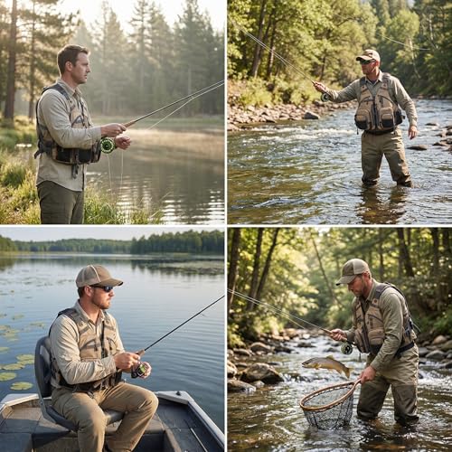 Kylebooker Fly Fishing Vest Pack Adjustable for Men and Women - color: Khaki