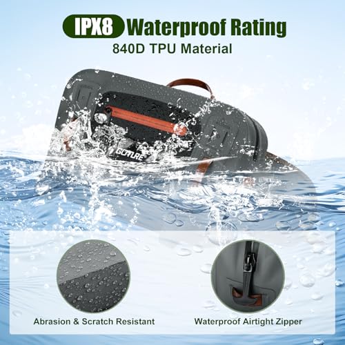 Goture Waterproof Fishing Waist Pack,IPX8 840D TPU Large Tackle Bag with Rod Holder,Airtight Zipper Closure,Detachable Water Bottle Holder, 10L Fly Fishing Bag with Adjustable Strap,Sling Fanny Pack - color: B2:10L Gray Waterproof Tackle Bag