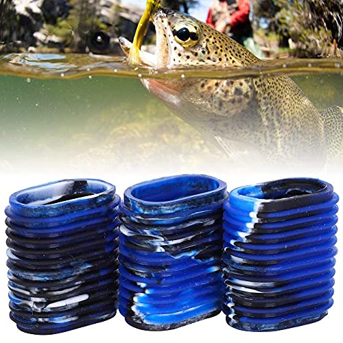 HERCHR Fishing Reel Grip, 5 pcs Non-Slip Rubber Universal Casting Spinning Fishing Rod Sleeve Baitcaster Knob Covers Fishing Reel Handle Grip - color: Blue