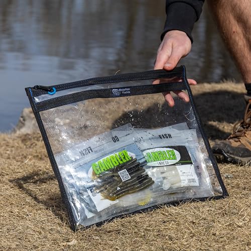 Reaction Tackle Clear Tackle Storage Bags, Water Resistant Zippered Paks for Bait, Lures, and Soft Plastics, Heavy Duty TPU with Reinforced Sides for Boats and Kayaks - 14 in x 9 in (2-Pack) - size: 14 in x 9 in (2-Pack)