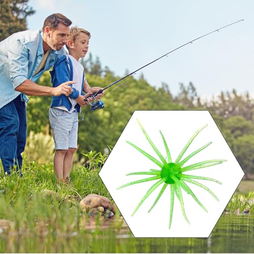 Tentacle Creature Lure Floating Fishing Lures Soft Artificial Baits for Bass Fishing - color: Green flash