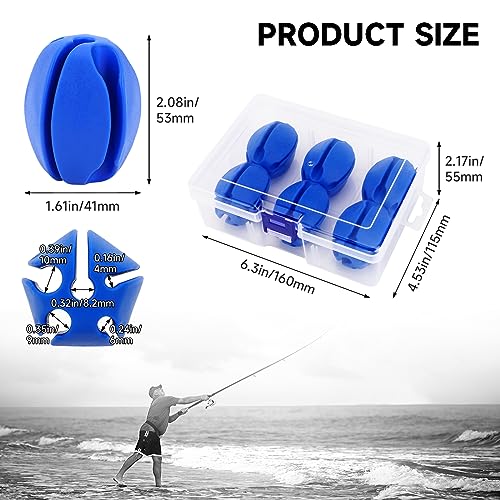 SANLIKE 6Pcs Elastic Rubber Fishing Rod Holder Fixed Balls Pole Protector | High stretch construction, multi-aperture fit, anti-slip rod fixation, lightweight portable outdoor fishing accessory - style: Blue-6PCS