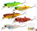 Bass Fishing Lure Lures Kit-Jerkbaits for Shallow Diving Crankbait 45-Degree Bill 3D Eyes,Loud Rattle Saltwater Catfish Trout Lure Artificial Crankbait - color: 5pcs grasshopper fat hardbait lures with bill