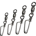Snap Fishing Swivels Ball Bearing Black Nickel Ball Bearing Swivels Saltwater Heavy Duty Barrel Swivels for Freshwater Saltwater Fishing - size: Size 4+4 (90lb) 40 Pcs