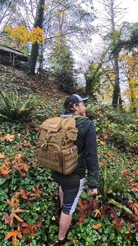 CVLIFE Tactical Range Backpack with Removable Divider, Gun Cases Bag with 4 Pistol Carrying Cases, Rucksack for Shooting (Tan, Medium) - color: Tan