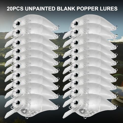 10pcs/20pcs Fishing Blanks Lures Kit Fishing Topwater Unpainted Swimbait Unpainted Crankbaits Hard Baits DIY Lure for Bass Salmon Trout Saltwater and Freshwater - color: F: 20pcs 0.5oz/14g