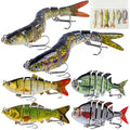 Multi Jointed Swimbait Saltwater Fishing Lures with Sharp Treble Hooks, Bass Fishing Lures Walleye Trout, Lifelike Slow Sinking Fish Bait Lures Kit Freshwater - color: 6 Colors-Mixed