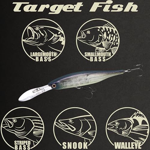 LUCKY CRAFT Lightning Staysee 90SP Freshwater Fishing Lures, Suspending Jerkbait with Long Bill, Fishing Gear for Bass, Smallmouth, Walleye, Pike, Tackle Box Accessories - color: 371 Bone Pro-Blue